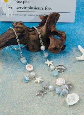 海边度假风贝壳项链女夏2025新款爆款设计感配饰串珠甜美锁骨链