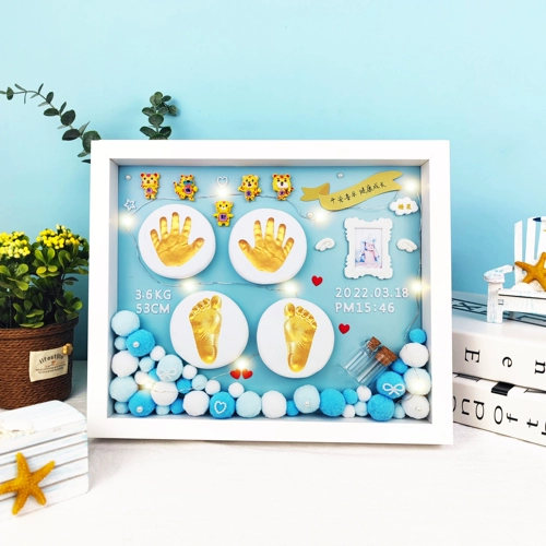 Детские отпечатки рук и ног, детская чернильная подушечка, сувенир ручной работы, отпечаток рук, фоторамка