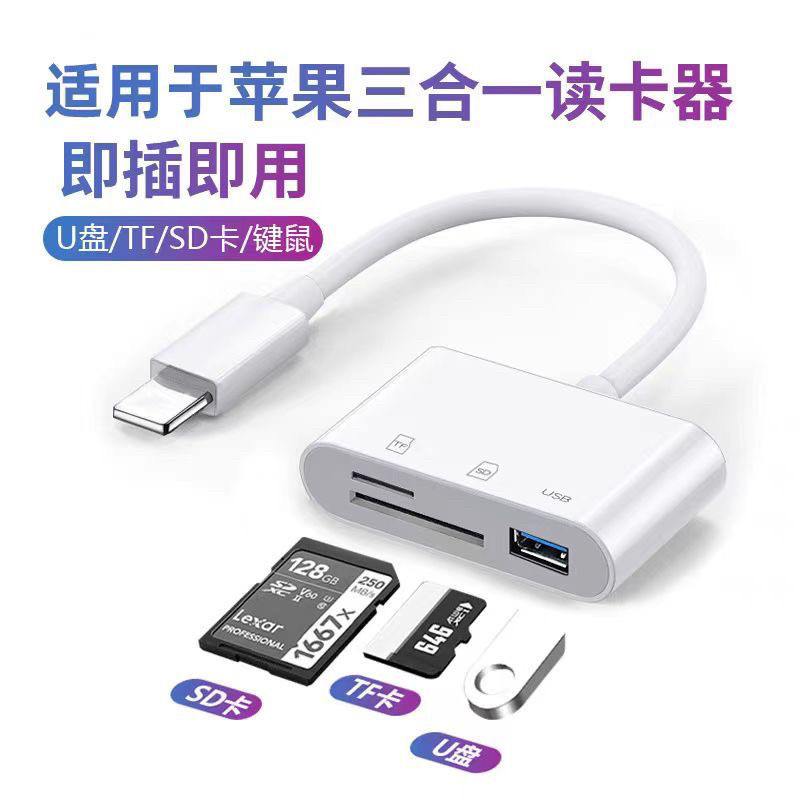 相机读卡器转手机苹果华为Typec口适用佳能富士尼康内存SD卡TF/CF