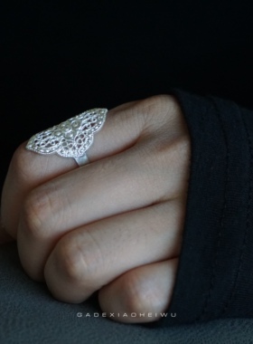 手工戒指戒指纯银简约女