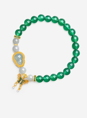 周六福饰品S925银女玉髓葫芦手串