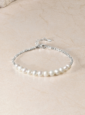 周六福女S925银淡水珍珠手链