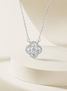 周六福四叶草S925银项链送女友