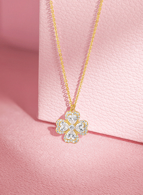 周六福S925银四叶草女项链