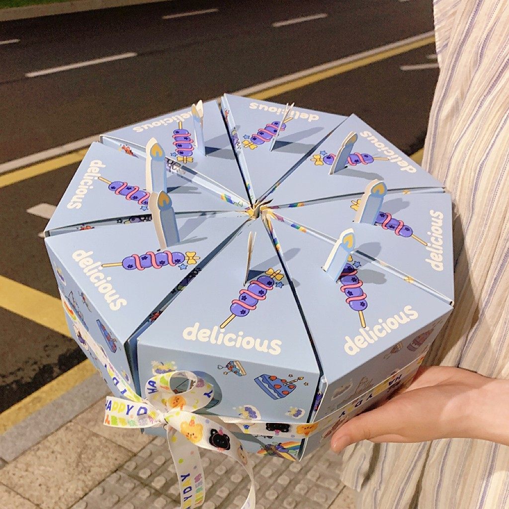 自制洞洞乐惊喜礼物盲盒三角形蛋糕盒戳戳乐空盒生日情人节礼物盒,淘宝优惠券,粉丝福利购,淘宝优惠卷