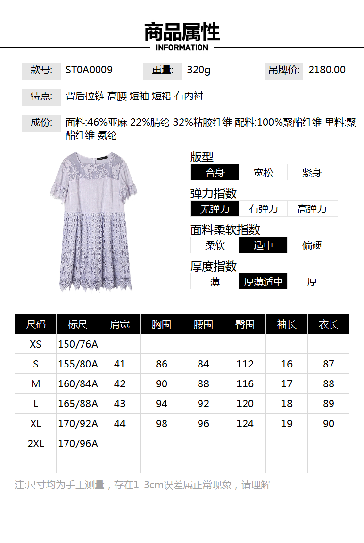 【多件多折】商场撤柜ST0A0009法式方领蕾丝镂空设计连衣裙女夏 - 图2