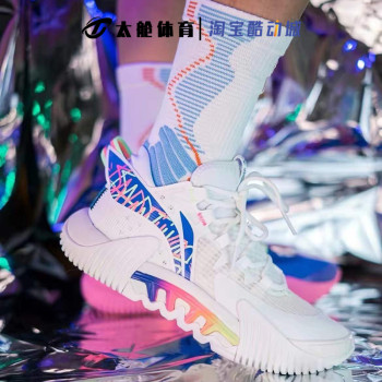 LiNing Li Ning Anti-Wu 2Low rebound shock-absorbing low-cut basketball shoes Christmas pink white blue ABFS003-5