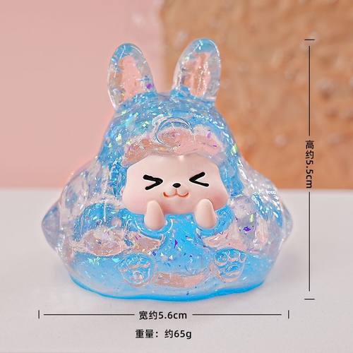 创意立体夜光细闪KKDIY娃娃手工桌面挂件卡通潮玩呆萌车载摆件 - 图0