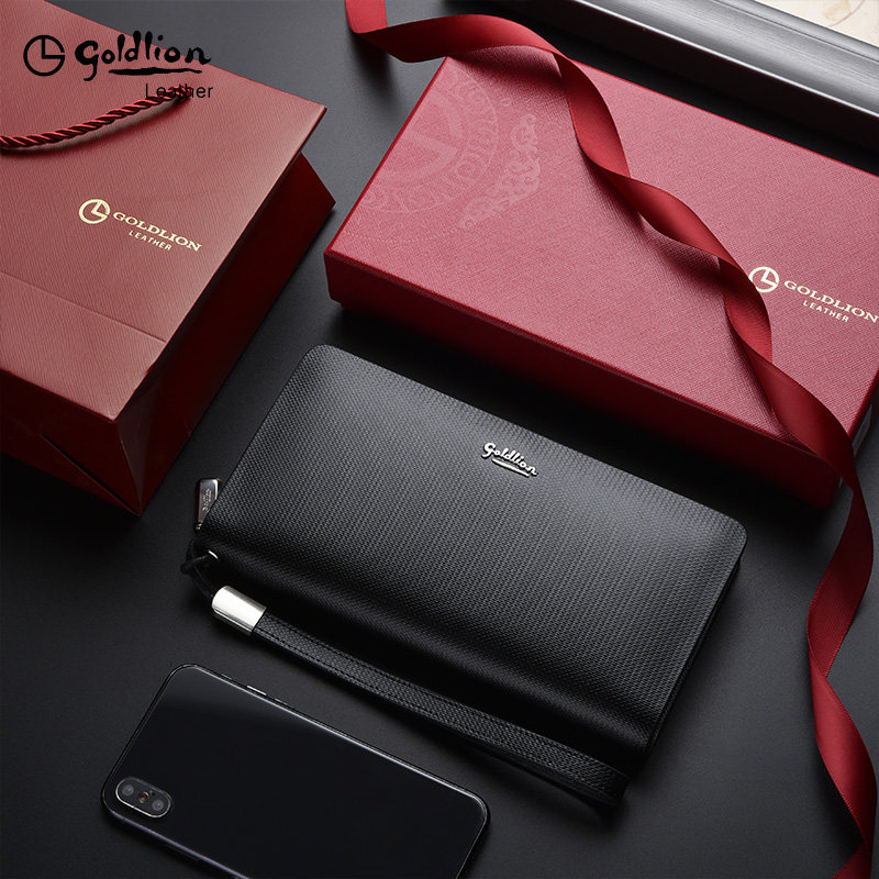 金利来男士长款拉链真皮奢侈钱包 金利来若羽钱包