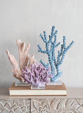 现 纽约下城公园进口晨起粉雾淡紫色枝子珊瑚轻奢仿真摆件