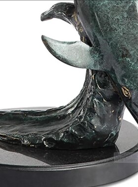 乘风破浪的海豚一家铜制