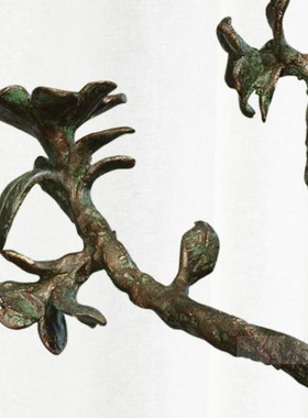 现货下城进口蜂鸟芙蓉花铸铁摆件