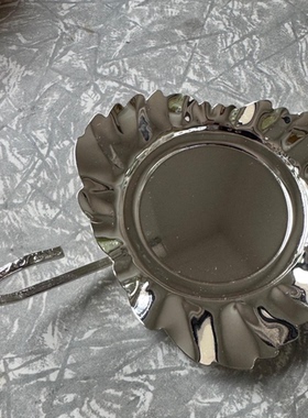 现 纽约下城公园进口安妮公主镀银叶子托装饰果酱碗小食碗