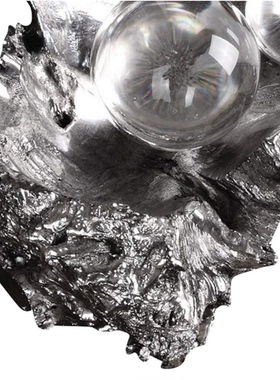 现 纽约下城公园进口uttermost杰克的银豆荚金属银配水晶球摆件