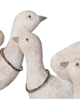 现 纽约下城公园进口和平爱与宁静水洗白鸽子一家装饰桌面摆件