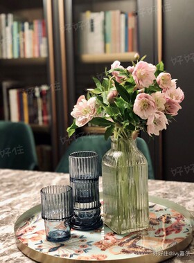 现纽约下城公园进口异域伊甸园珐琅不锈钢亮面托盘装饰盘果盘摆件