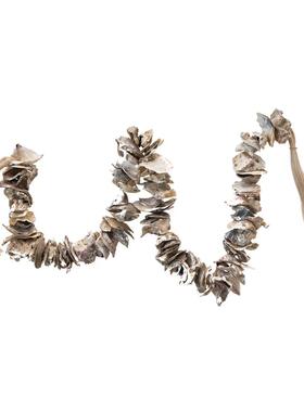 现 纽约下城公园进口咸湿海风天然生蚝贝壳手工制作流苏装饰花链