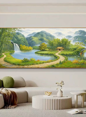大芬村纯手绘聚宝盆山水油画
