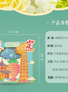 保定冰箱贴河北古莲花池京畿之门定县开元寺塔文创旅游纪念品