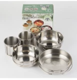 Дорожное снаряжение, комплект, сумка для пикника из нержавеющей стали, простая посуда, кухонная утварь