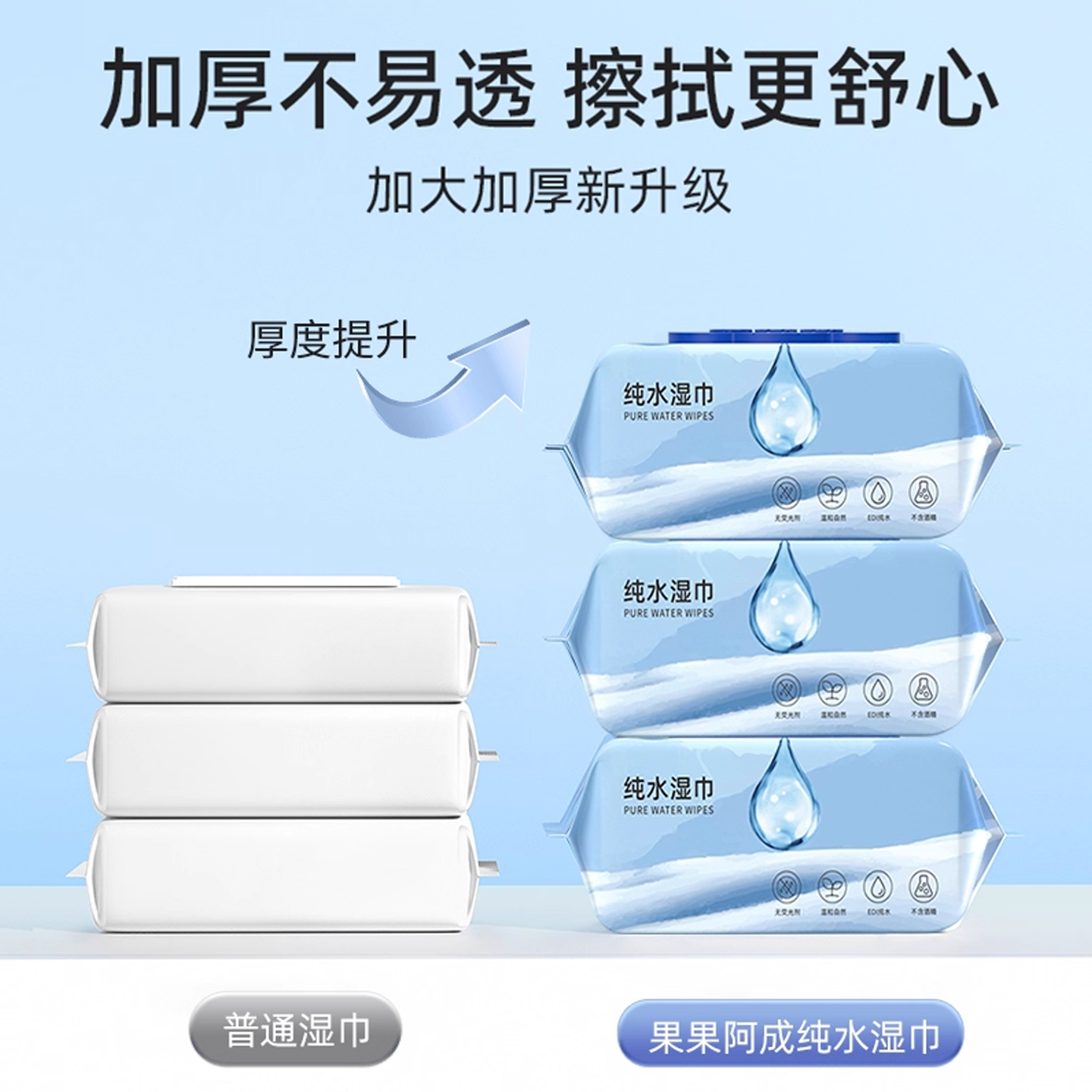 婴儿湿巾纸家用大包手口专用宝宝儿童纯水湿纸巾家庭用实惠装大包 - 图2