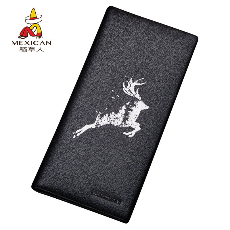 稻草人长款2020新款男士真皮潮钱包 稻草人千彩钱包