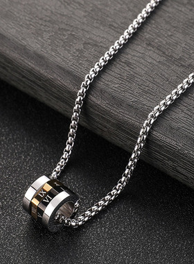 小蛮腰项链男士潮牌百搭钛钢吊坠男款毛衣链高级感男生链子酷配饰