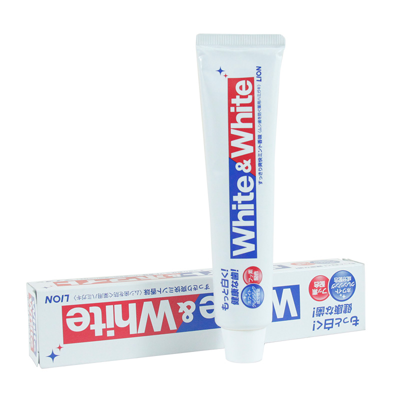 日本原装进口狮王 White&White洁白牙膏温和清洁牙齿去口气薄荷味