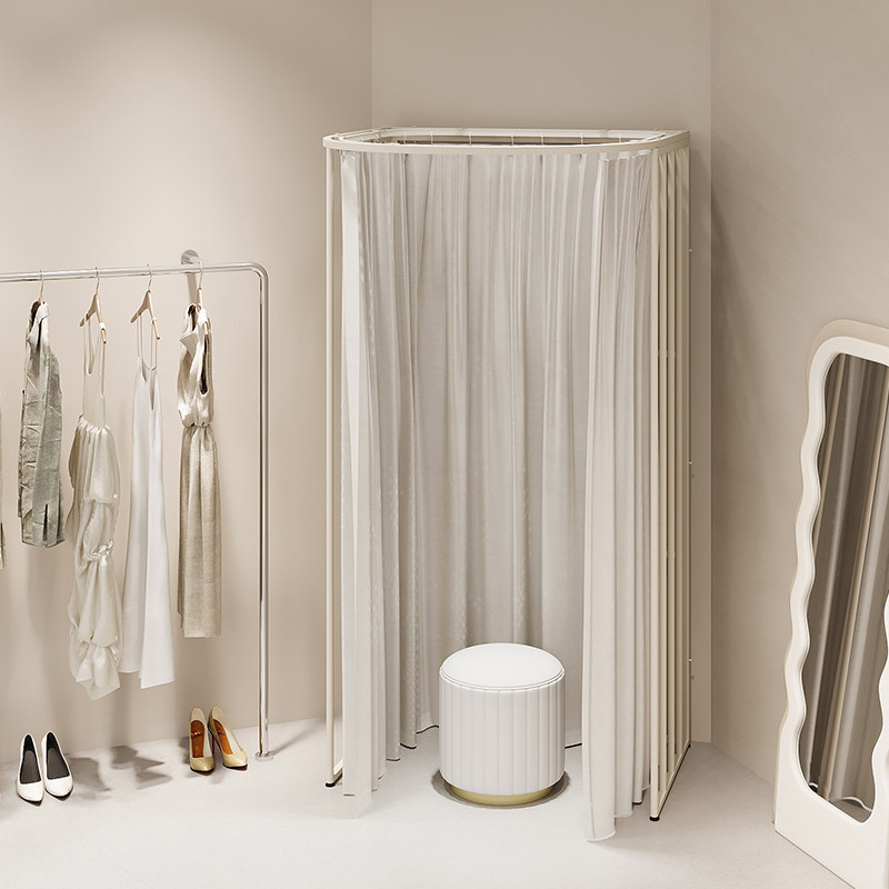 奶油风可移动临时换衣间商场免打孔落地式更衣间服装直播间换衣室,淘宝优惠券,粉丝福利购,淘宝优惠卷