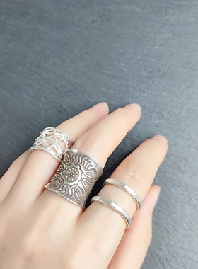 Leh Shee 泰国手工纯银戒指  泰银  小众设计戒指 孤品