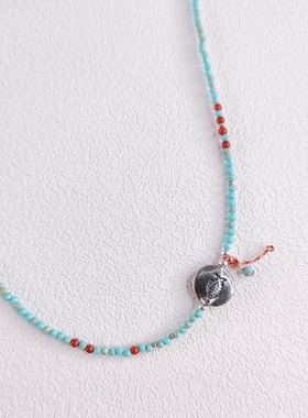 绿松银饰项链手作潮流国风