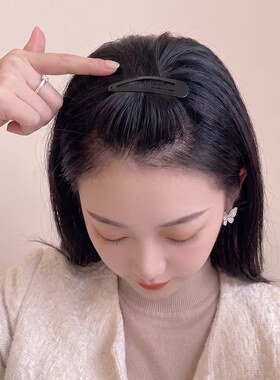 黑色碎发夹女前额侧边刘海发卡后脑勺整理神器固定一字bb夹子头饰