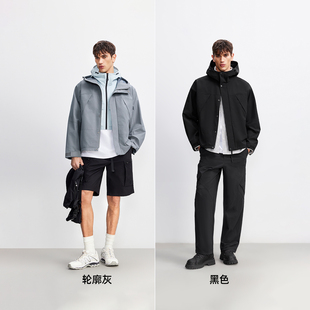 杰克琼斯防风防泼水连帽夹克外套