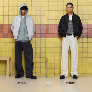 杰克琼斯男外套春季新款潮飞行员夹克棒球服宽松休闲短款上衣男装