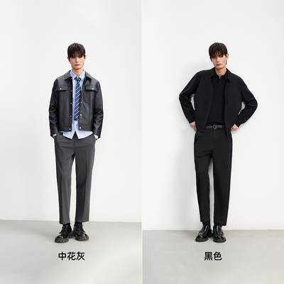 杰克琼斯男装春季新款商务男士西装裤色纺锥形休闲裤长裤子男款