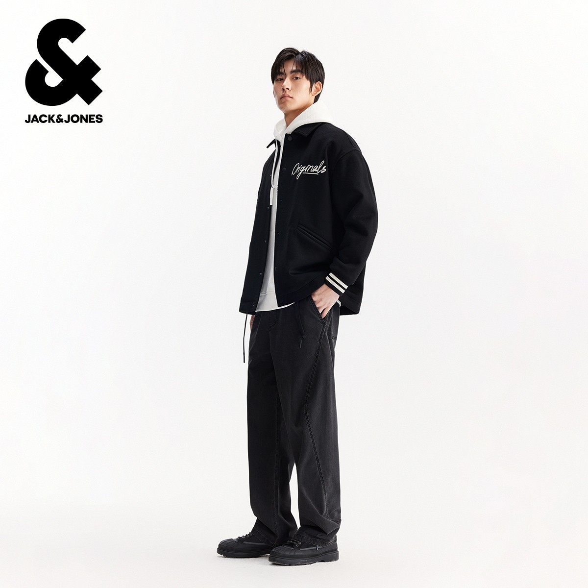 杰克琼斯男装秋冬新款刺绣宽松翻领毛呢大衣225427009,淘宝优惠券,粉丝福利购,淘宝优惠卷