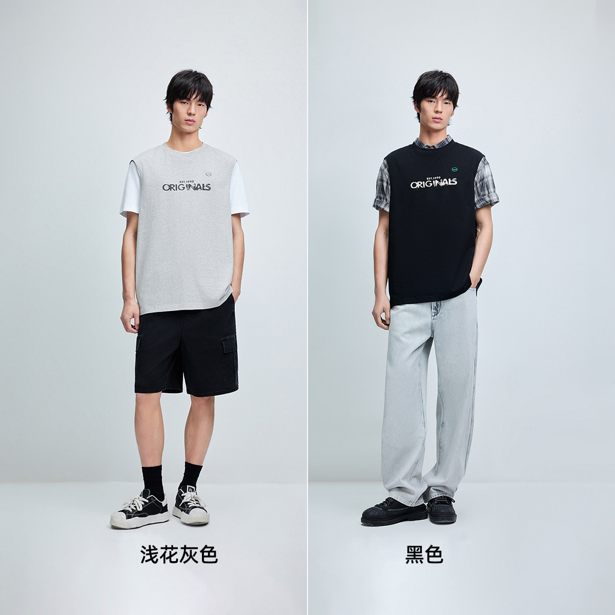 【纯棉】杰克琼斯男装T恤坦克背心无袖水印图案潮流百搭舒适宽松