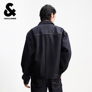 杰克琼斯原色牛仔外套男款春季新款复古潮流翻领休闲夹克上衣男装
