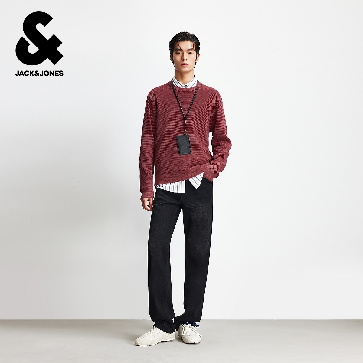 杰克琼斯男装毛衣冬季2025年新款简约印花纯色时尚圆领长袖针织衫,淘宝优惠券,粉丝福利购,淘宝优惠卷