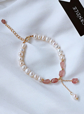 天然珍珠异形草莓晶东大门同款