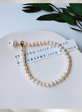 森系天然珍珠手链手串小众设计