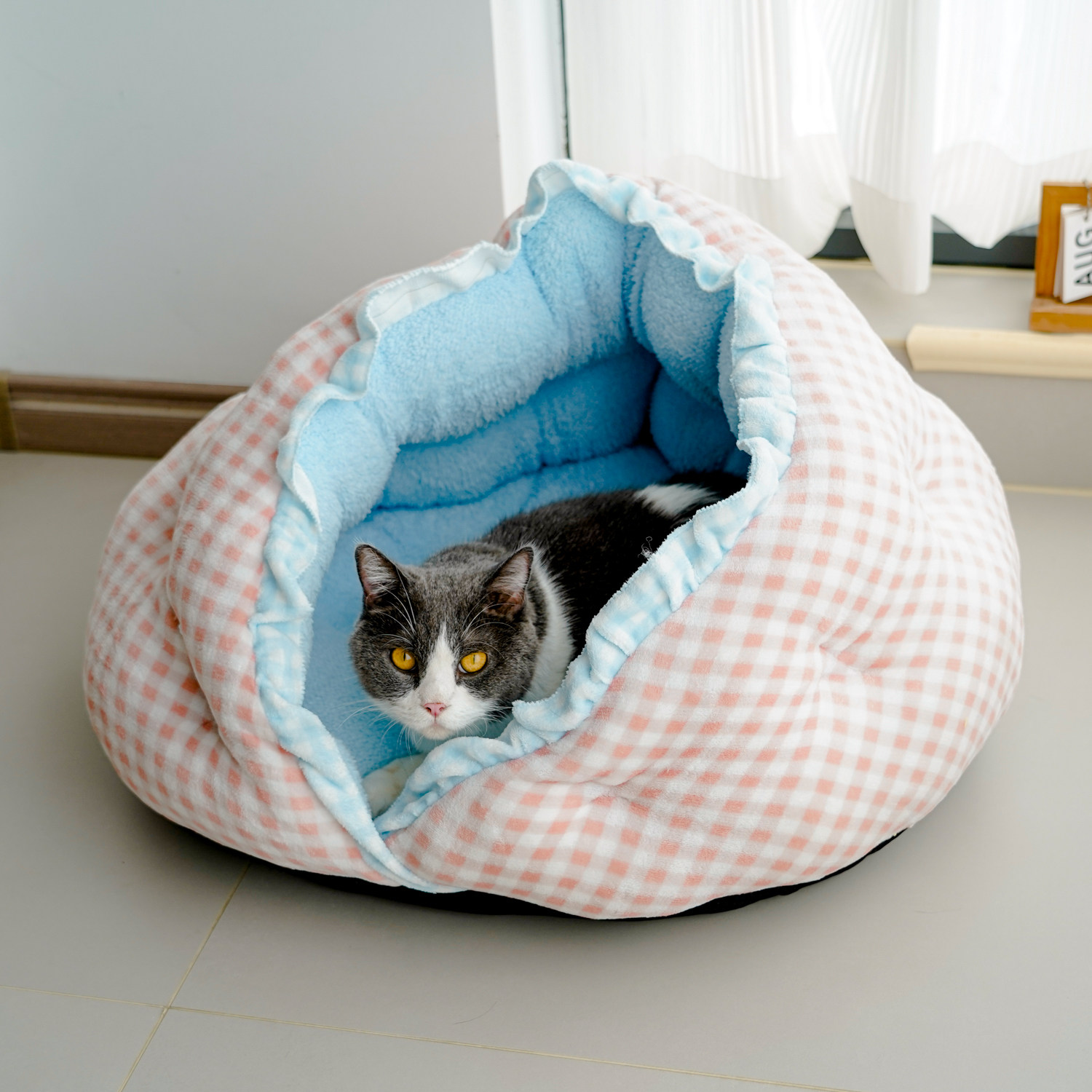 360°全包裹猫窝冬季保暖宠物半封闭狗窝加厚狗窝小型犬深度睡眠,淘宝优惠券,粉丝福利购,淘宝优惠卷