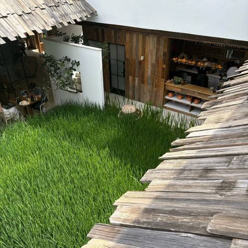 风化旧木板铁杉木门头招牌户外木瓦片风化老瓦板餐饮民宿屋檐装饰 - 图0