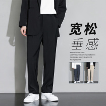 Small Western Pants Mens Autumn Winter New Career Positive Dress Plus Suede Thicken Suit Casual Long Pants Advanced Senses Straight Drum