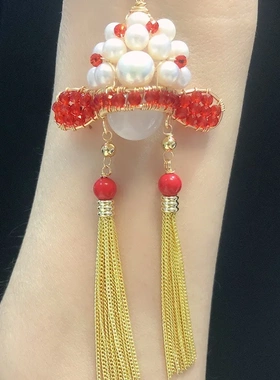 新款刀马旦驸马天然淡水珍珠项链国朝饰品京剧脸谱吊坠原创