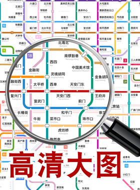 北京地铁换乘线路图高清装饰画