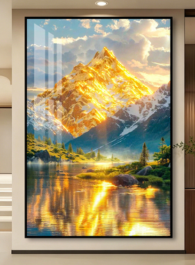 高级感日照金山靠山玄关客厅挂画
