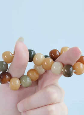 糖果色白玉菩提根盘玩手串女正品