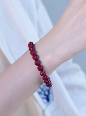 天然朱砂手串男女款南瓜转运珠