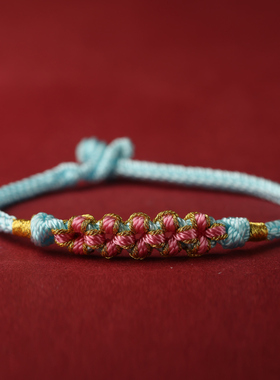 本命年小桃花红手绳编织绳情侣